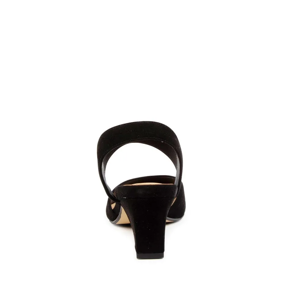 ZIERA VARE BLACK SUEDE fashionable footwear Clear Shape