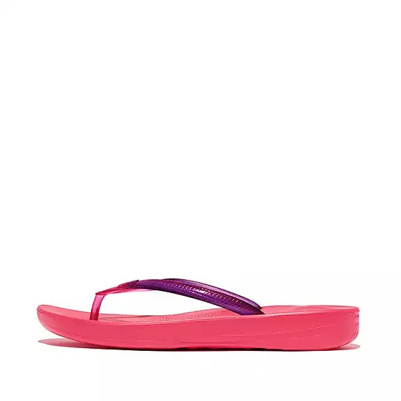 FitFlop iQushion Ombre Transparent Shine Silver Comfort arch