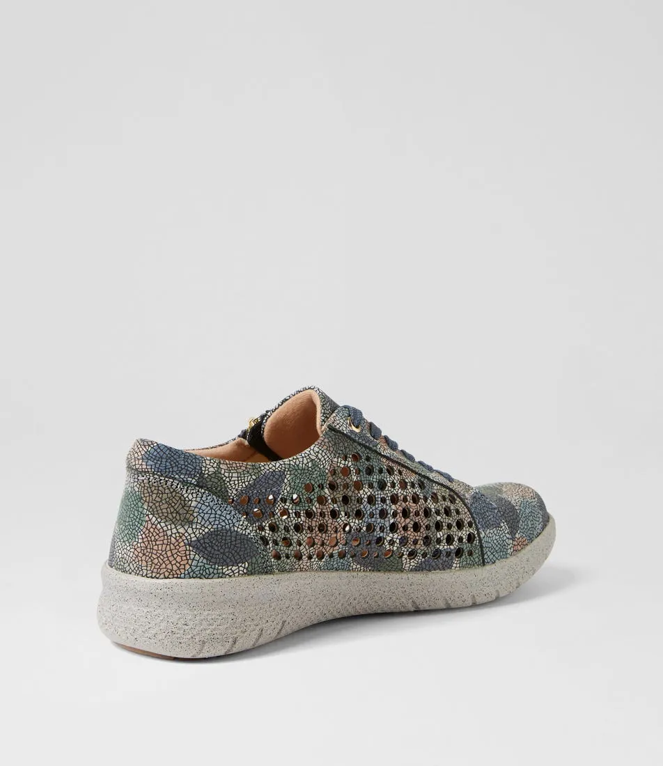 Cotton Base ZIERA SHOVO BLUE LEAF MULTI