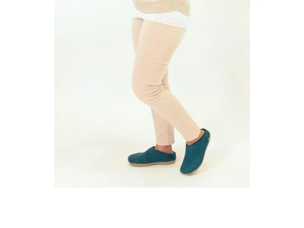 Comfy Fit Soft Interior Glerups Slippers open heel Petrol
