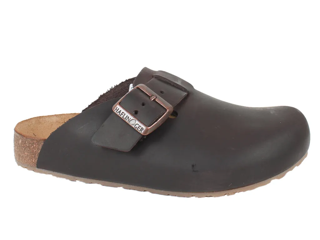 Arch Care Haflinger Leather Clogs Porto Brown