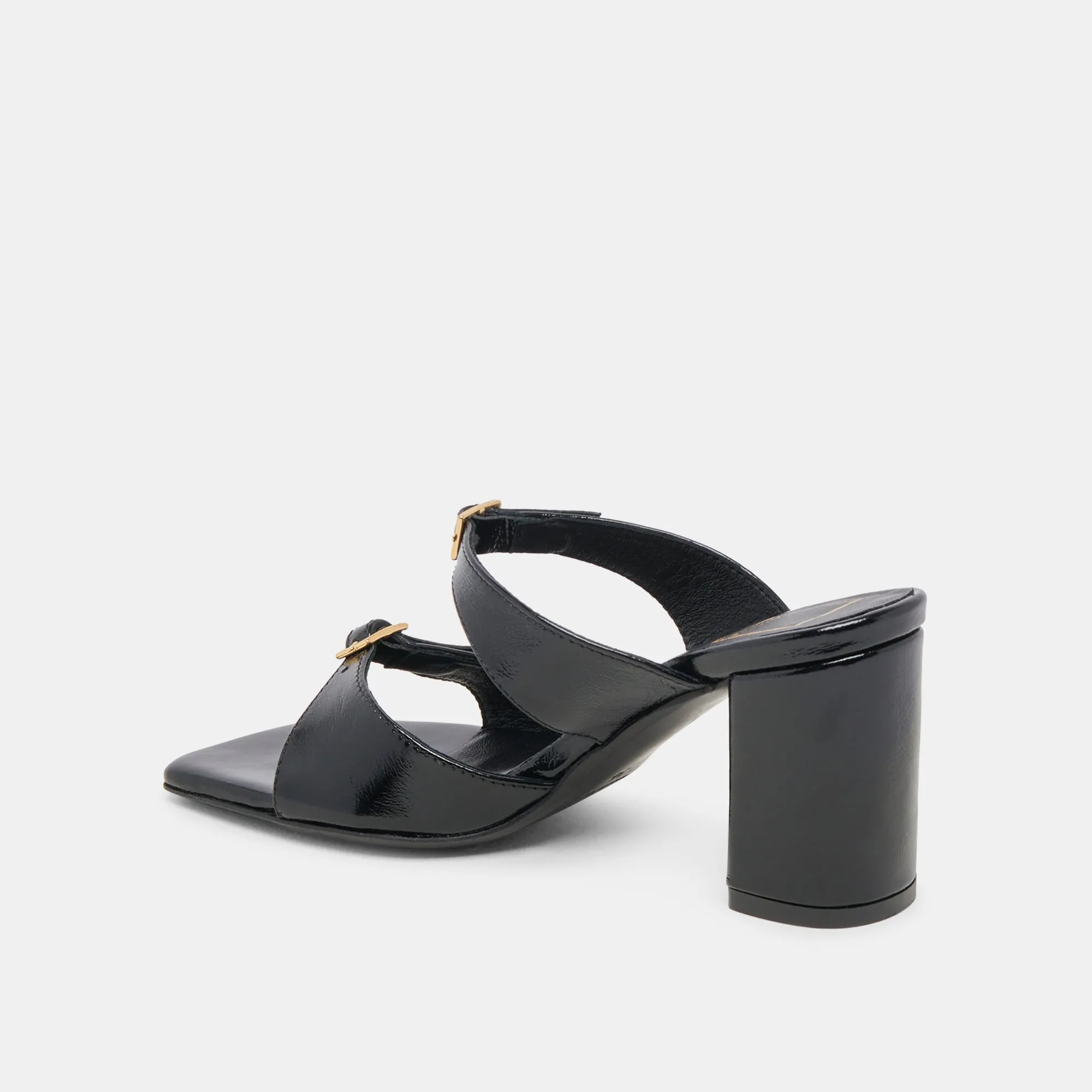 Comfortable Heel SHANE HEELS MIDNIGHT CRINKLE PATENT