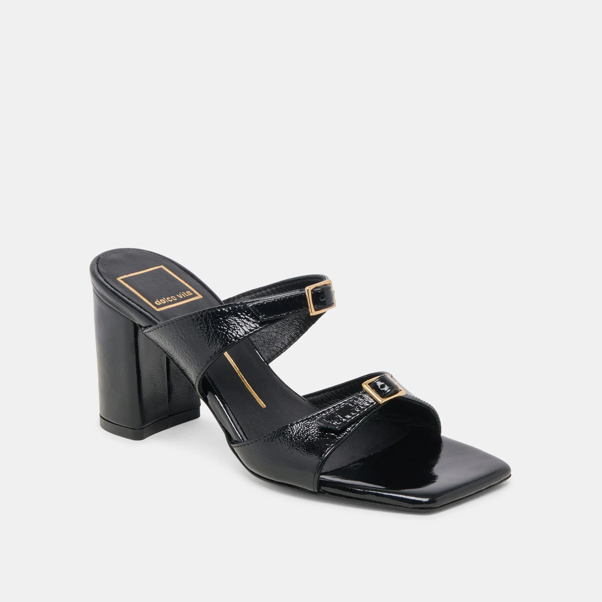 Long Lasting SHANE HEELS MIDNIGHT CRINKLE PATENT