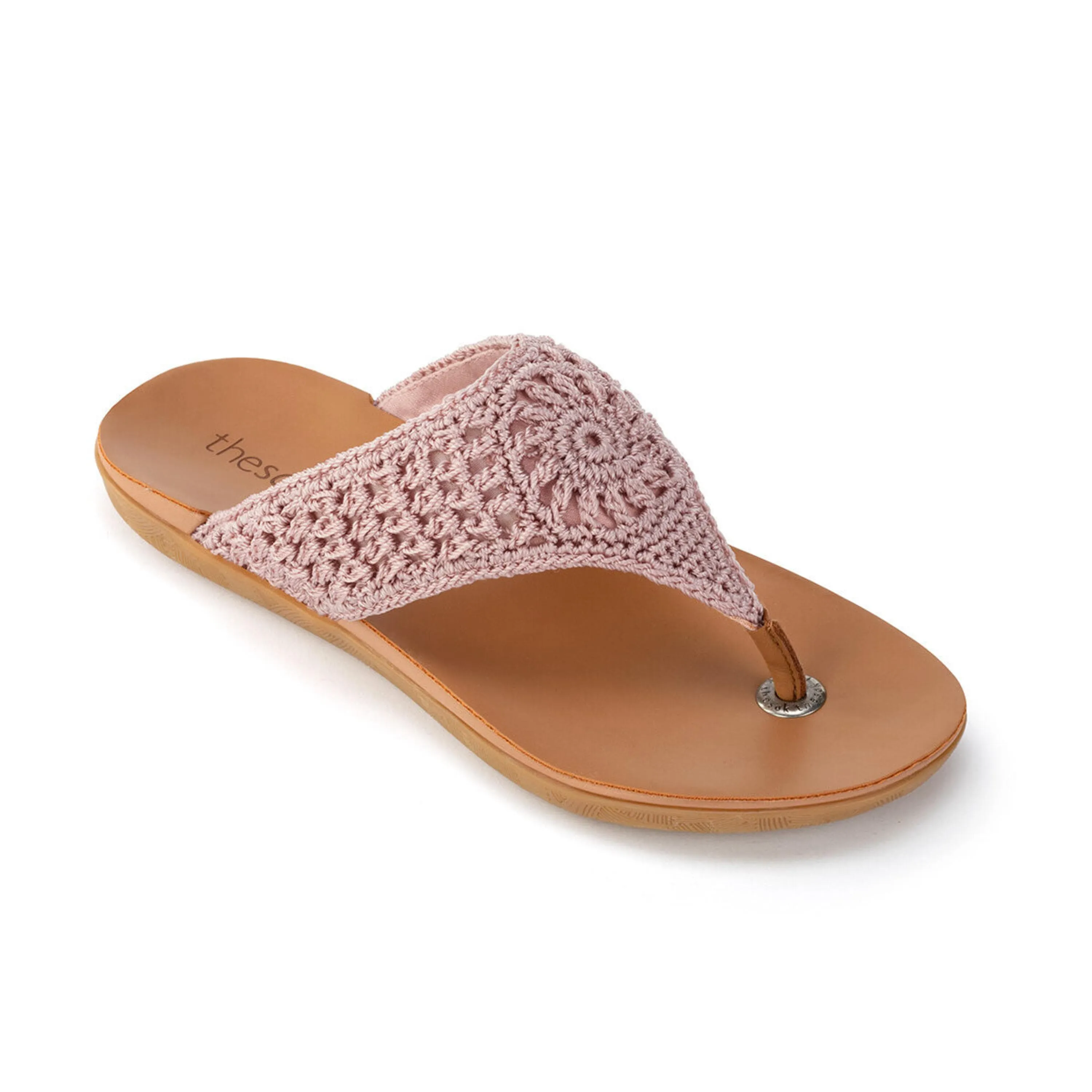 Shana Sandal - Hand Crochet - Seashell Medallion Cold Tone