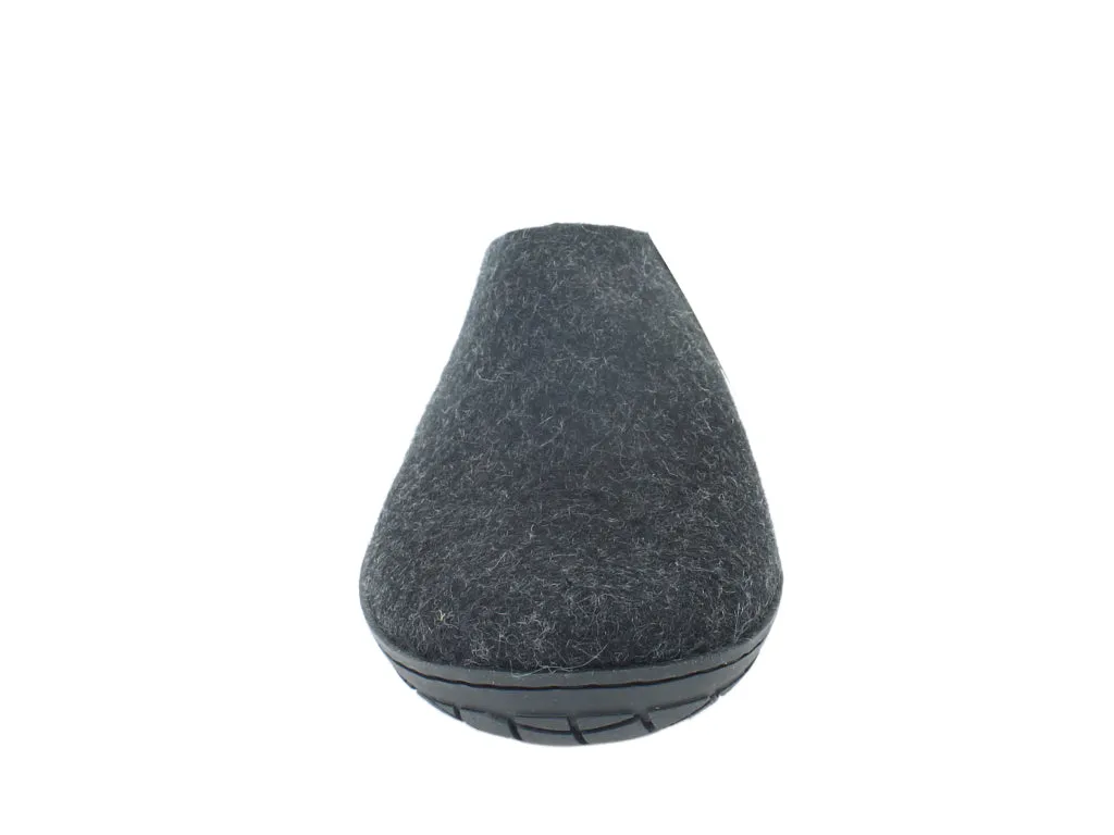 Glerups Slippers Charcoal Rubber Sole Cozy Step