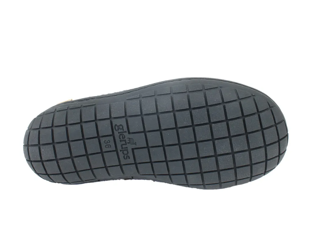 Glerups Slippers Charcoal Rubber Sole Comfortable Padding