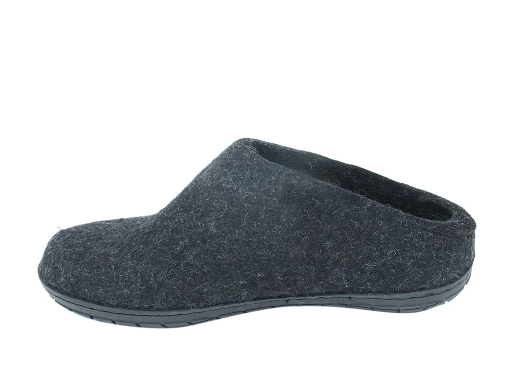 Glerups Slippers Charcoal Rubber Sole Motion control