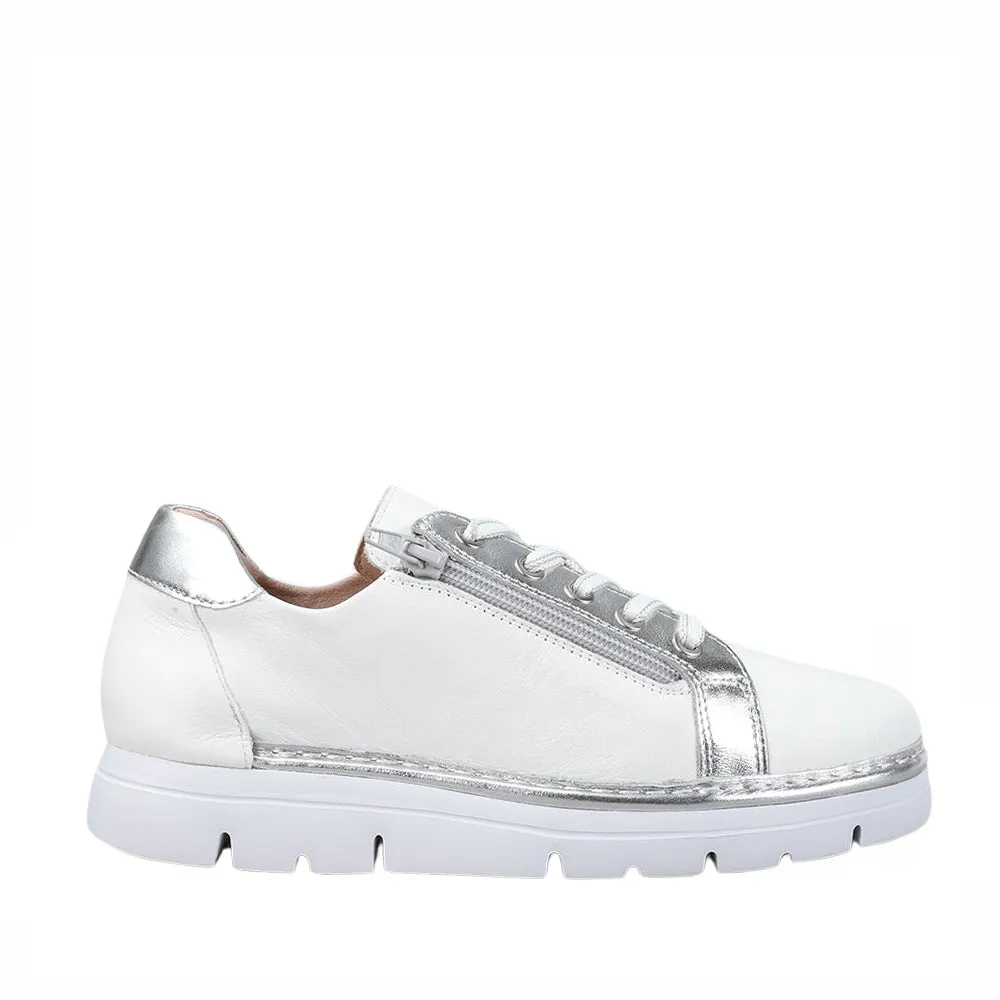LE SANSA BEAGLE WHITE SILVER Leather Durable Sole