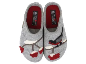 Harbor Mood Haflinger Felt Clogs Grizzly Winterbird Grey