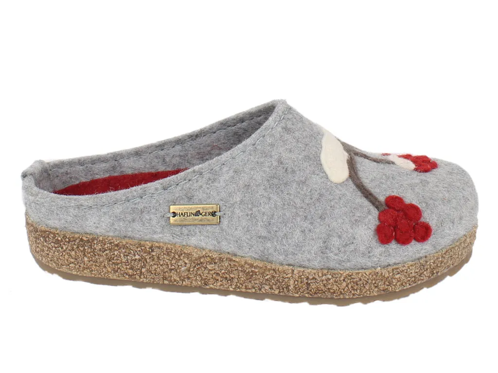 Good Traction Haflinger Felt Clogs Grizzly Winterbird Grey