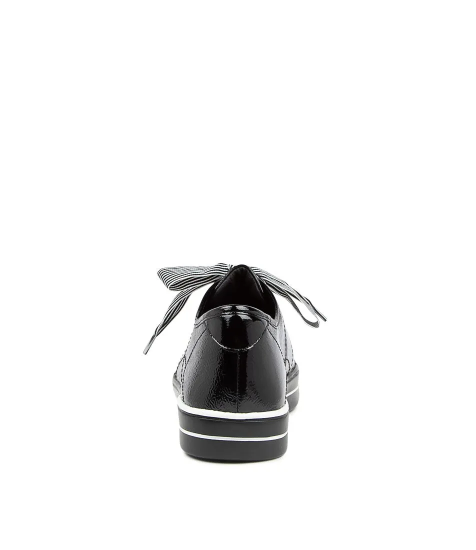ZIERA ASHLEEN BLACK PATENT Elastic laces