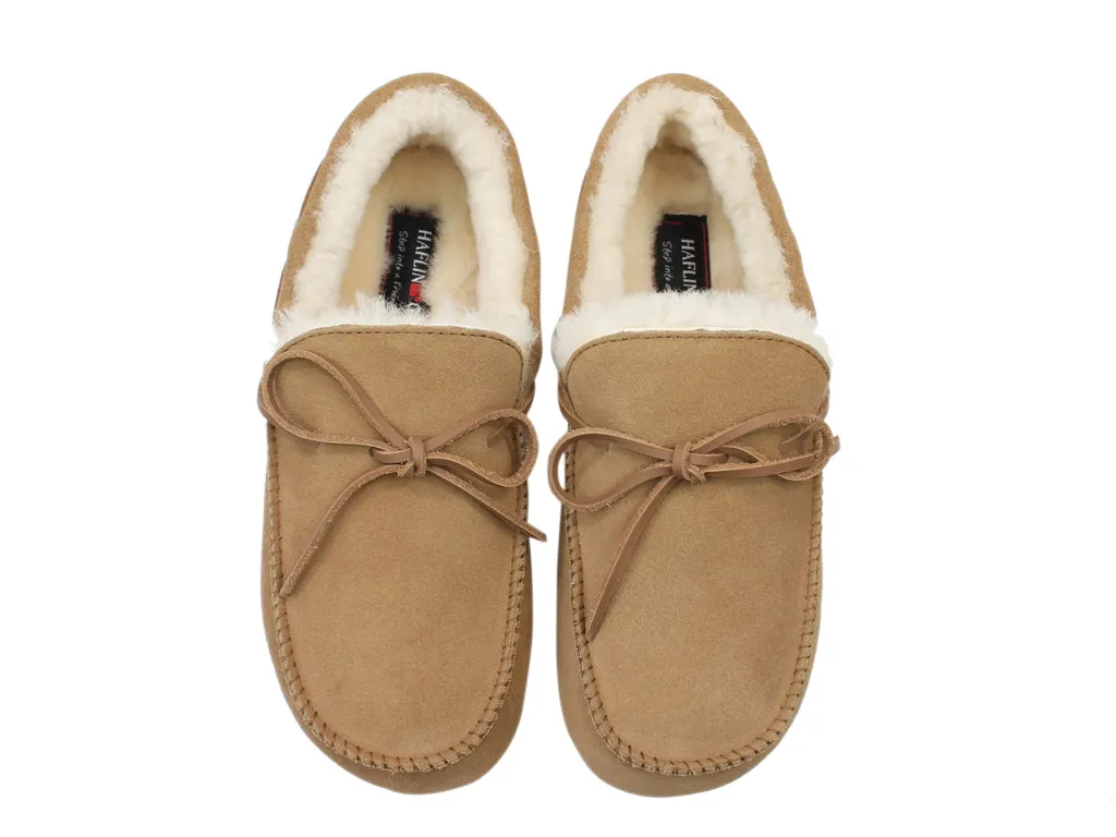 Space Vibe Fresh Tone Haflinger Sheepskin Slippers Yumah Chestnut