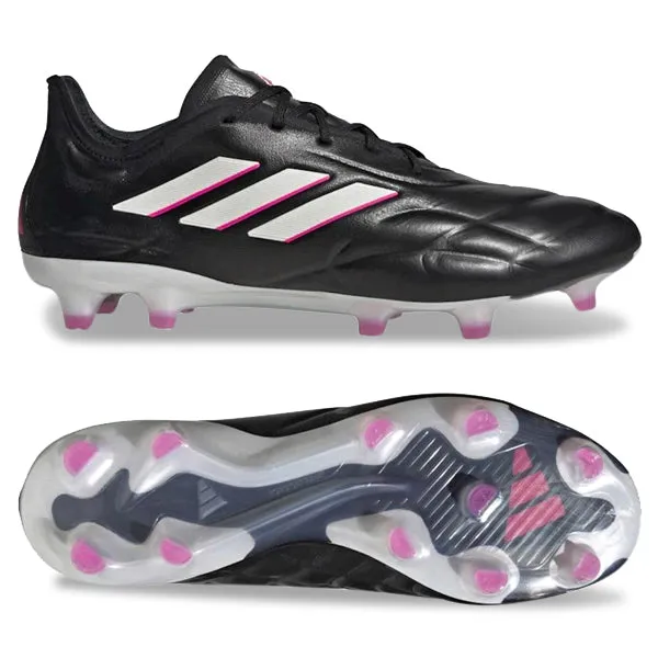 adidas Copa Pure.1 Firm Ground Soccer Cleats (Black/Zero Metallic/Shock Pink) Endurance Play