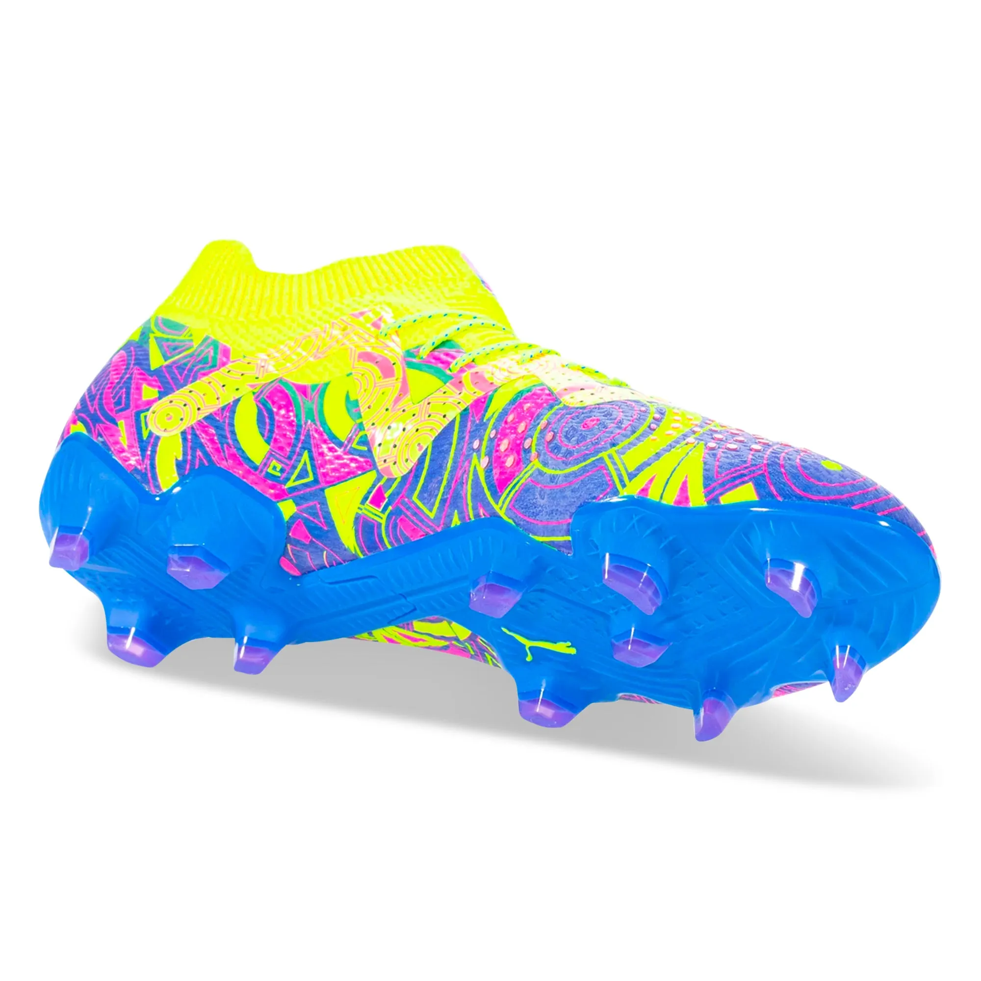 Flat Laces Puma Future Ultimate Energy FG/AG Soccer Cleats (Ultra Blue/Yellow Alert)