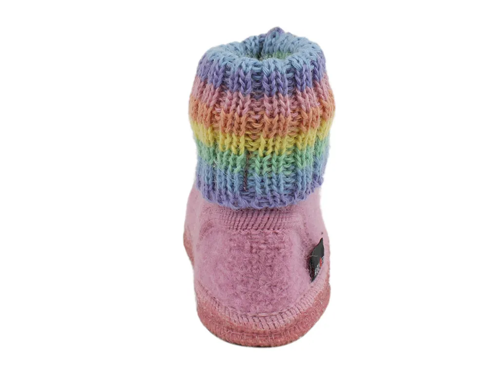 Haflinger Children's slippers Fairy Tale Pink Enhanced grip Harbor Mood