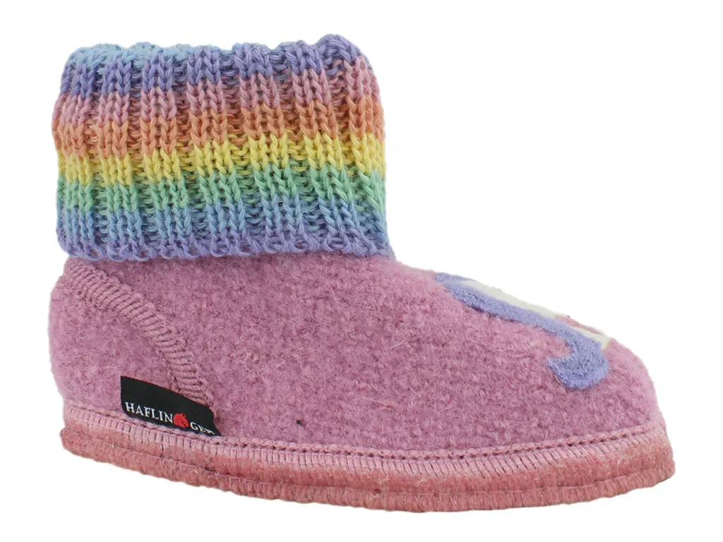 Haflinger Children's slippers Fairy Tale Pink Pearl Shine Agile Path