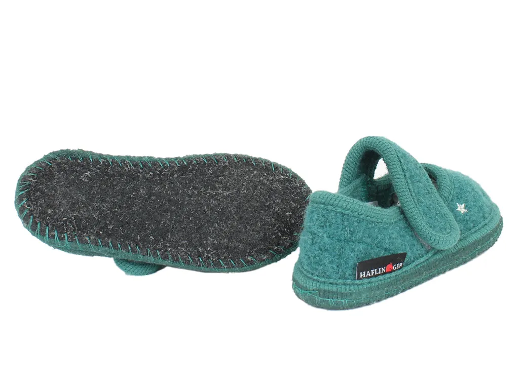 Curve Hug Haflinger Children's slippers Starlight Green