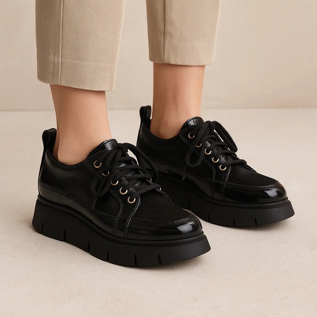 ALFIE & EVIE BINDI BLACK PATENT Smooth ride