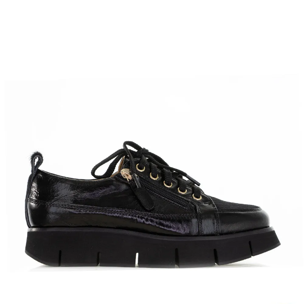 ALFIE & EVIE BINDI BLACK PATENT mesh construction