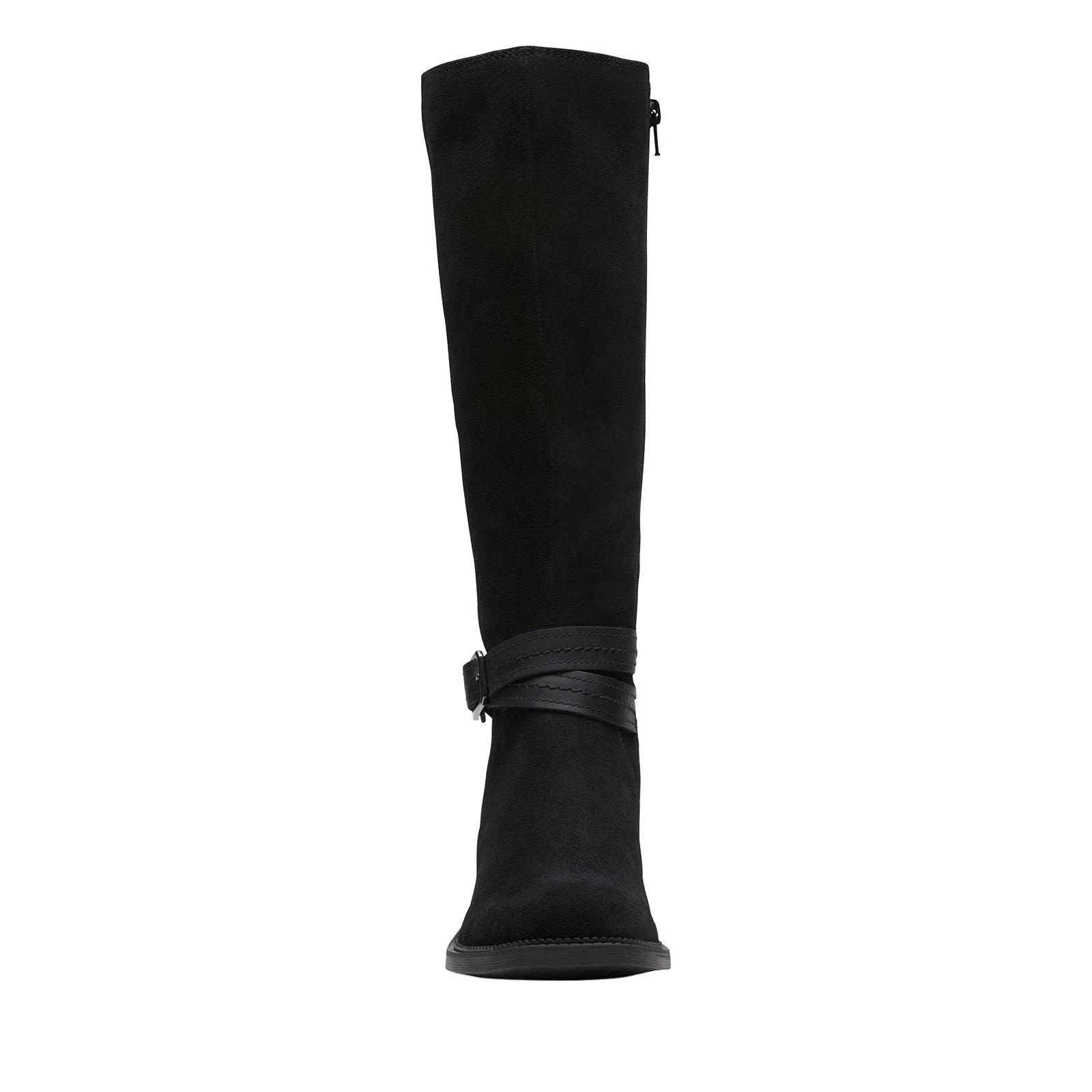 Daily Utility anti static Clarks Maye Shine 26168092 Womens Black Suede Zipper Knee High Boots