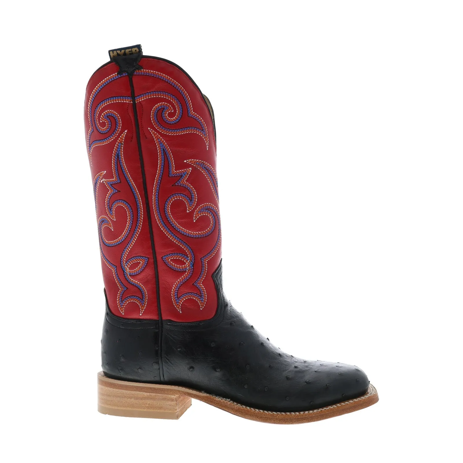 Hyer Jetmore 13" HM11009 Mens Black Ostrich Leather Western Cowboy Boots Northern Resident Comfortable Upper