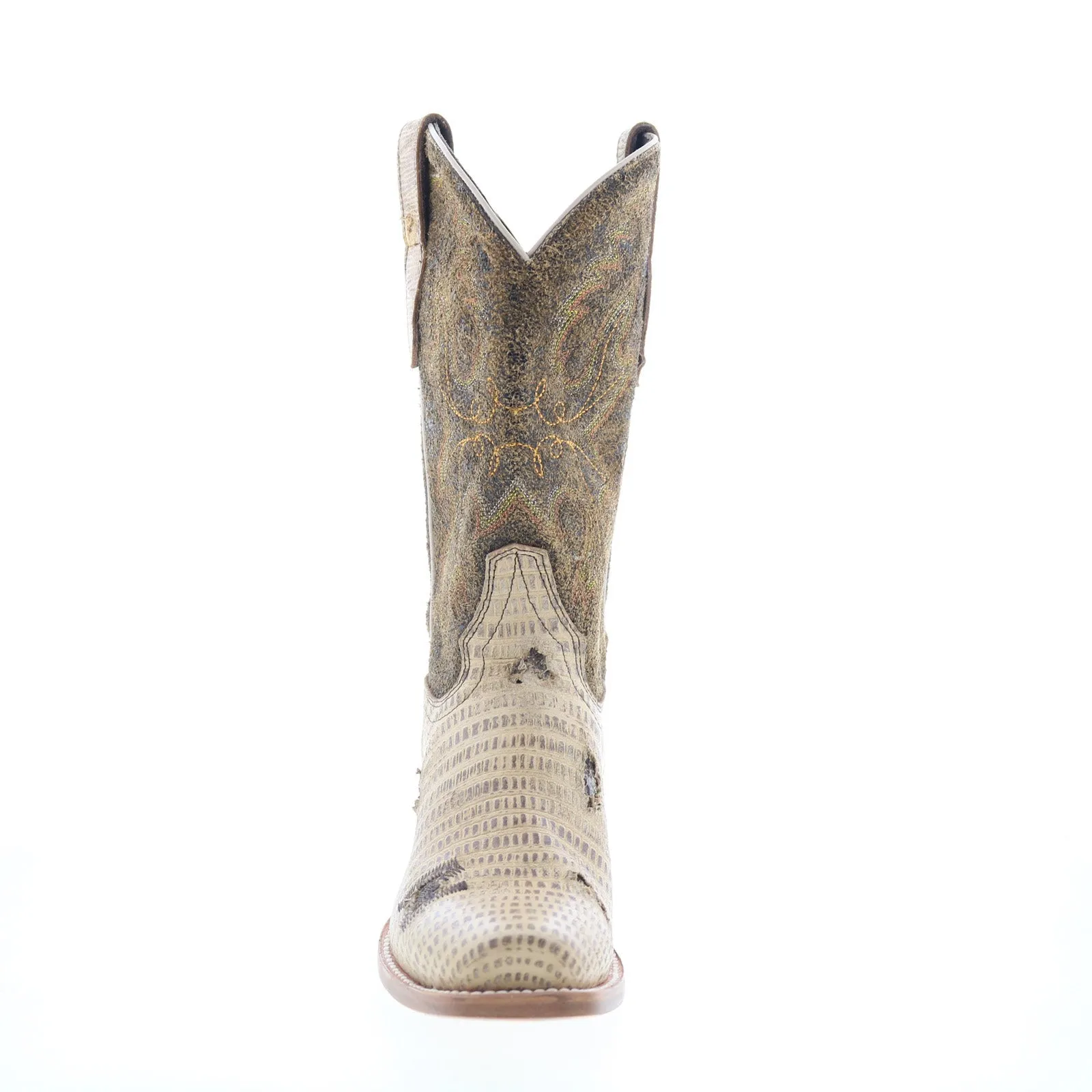 Outlaw Ladies 11" Lizard PNT 70301 Womens Brown Leather Western Boots Secure Step