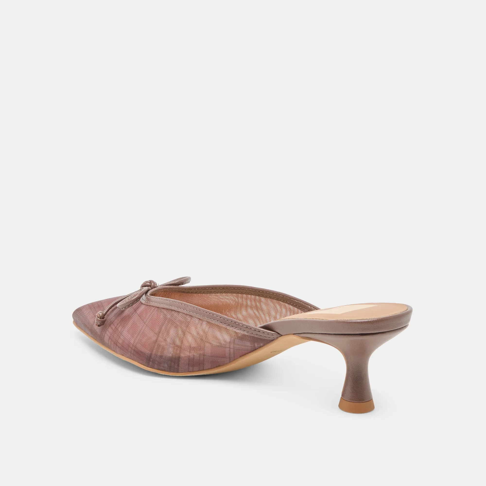 CLEO HEELS COGNAC PLAID MESH Custom Wedding Heels