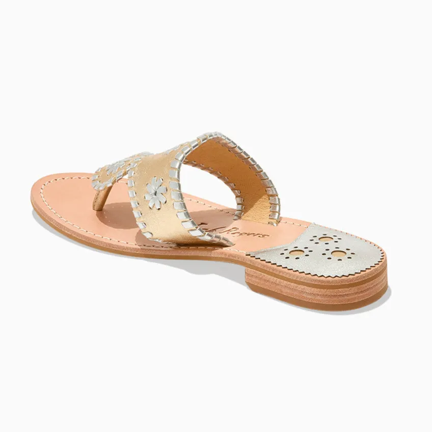 Jacks Leather Flat Sandal Chic Fit