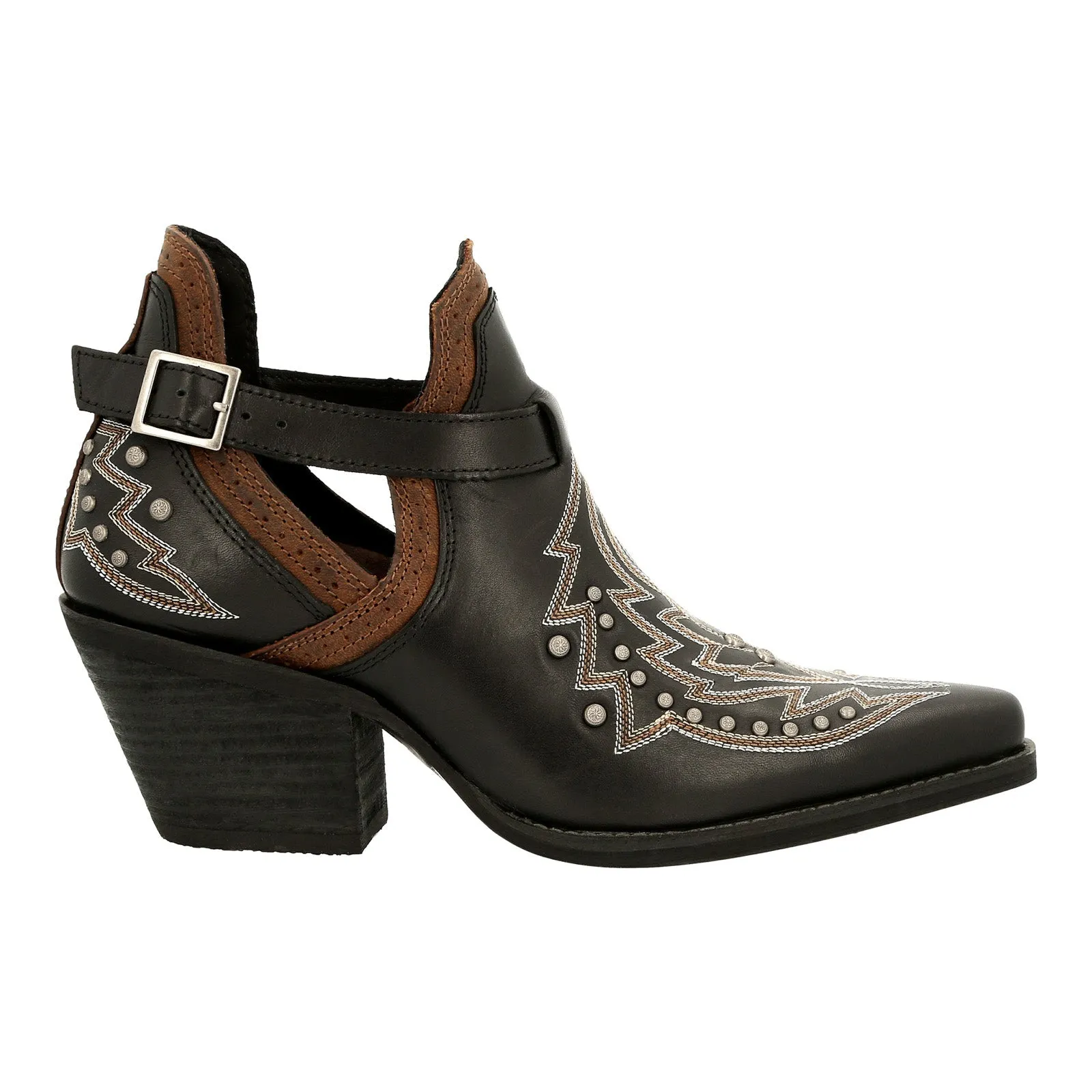 Durango Crush Studded DRD0403 Womens Black Leather Ankle & Booties Boots Comfortable Arch
