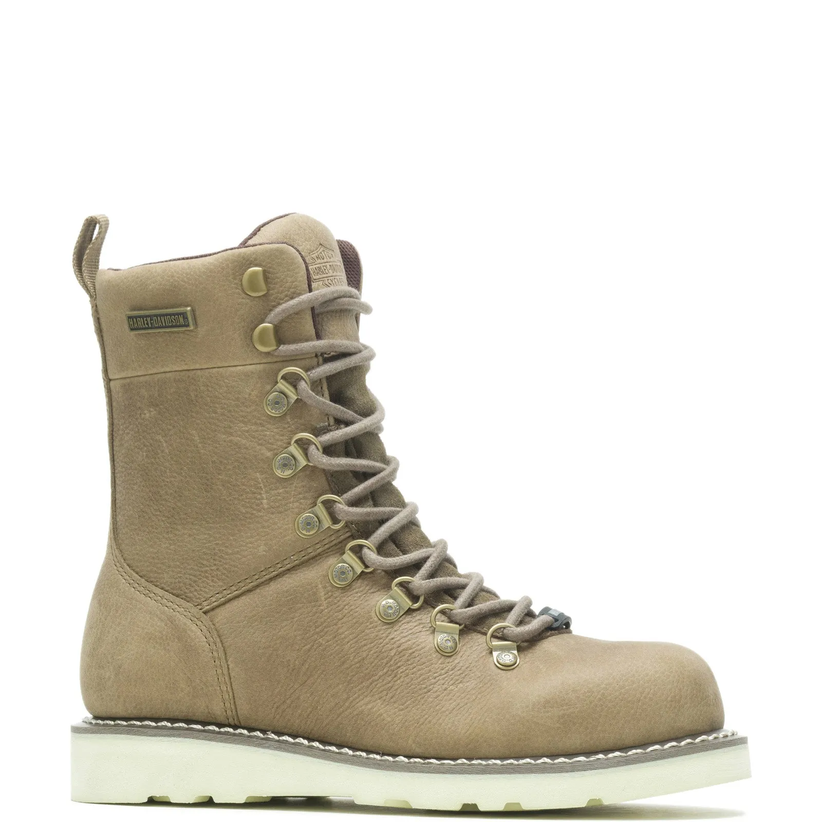 Rain Ready Harley-Davidson Denway 7" D87232 Womens Beige Leather Motorcycle Boots