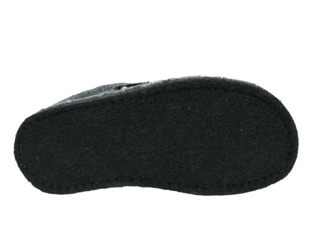Haflinger Slippers Flair Enjoy Anthracite Sole Soft Green Core