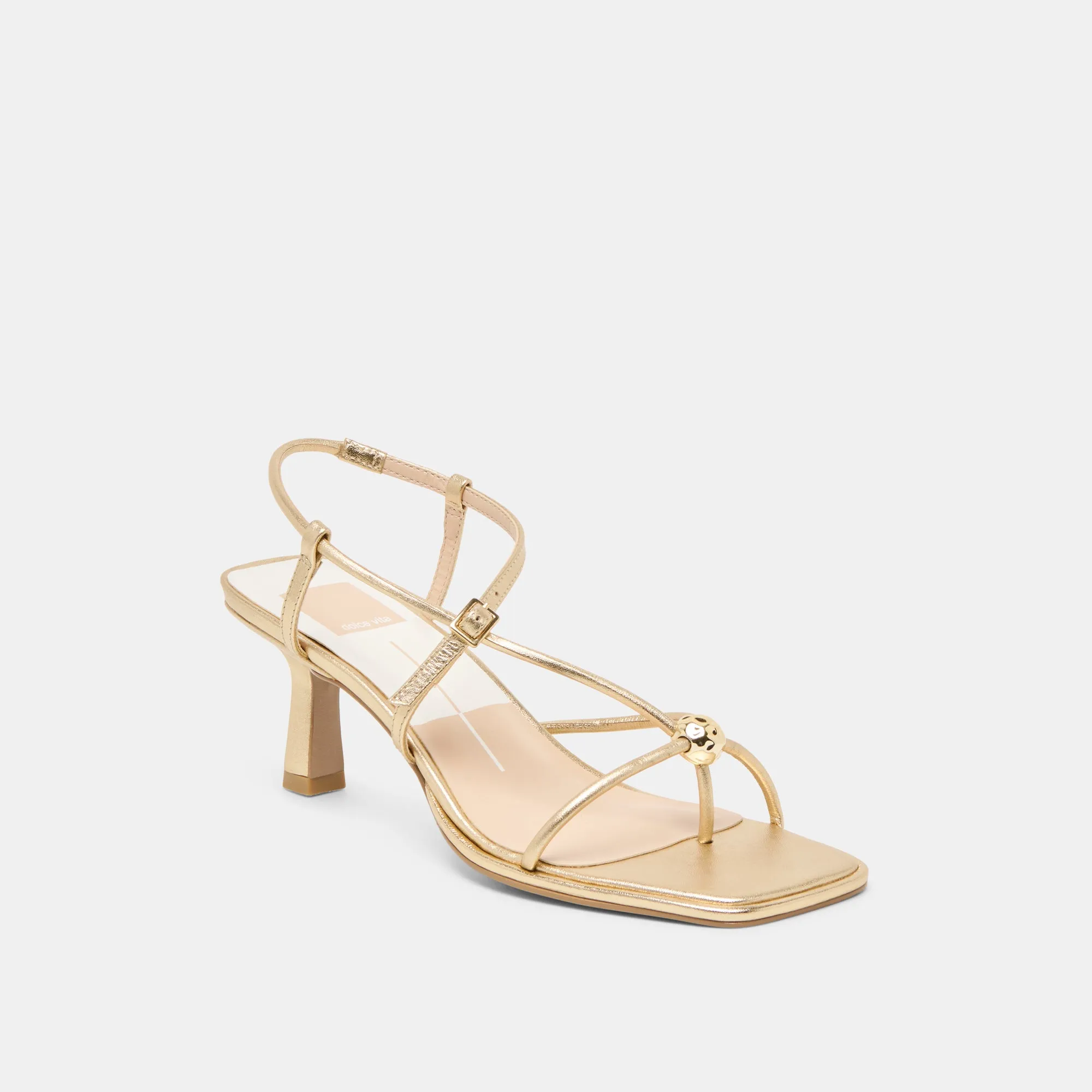 MYLEE HEELS GOLD DISTRESSED LEATHER Casual Heels for Work Good Traction