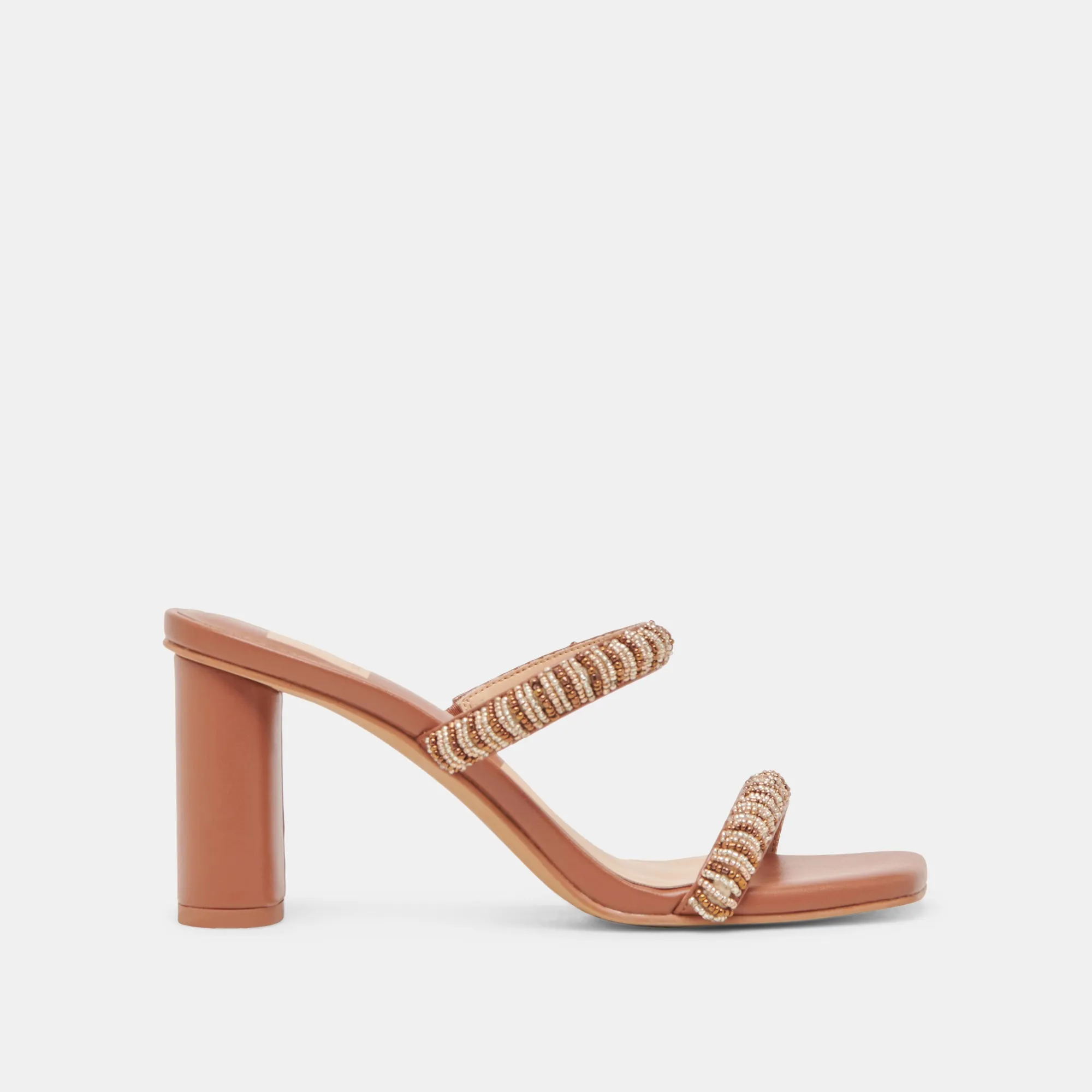 NOLAH HEELS TAN MULTI BEADS Supportive Sexy Platform Heels