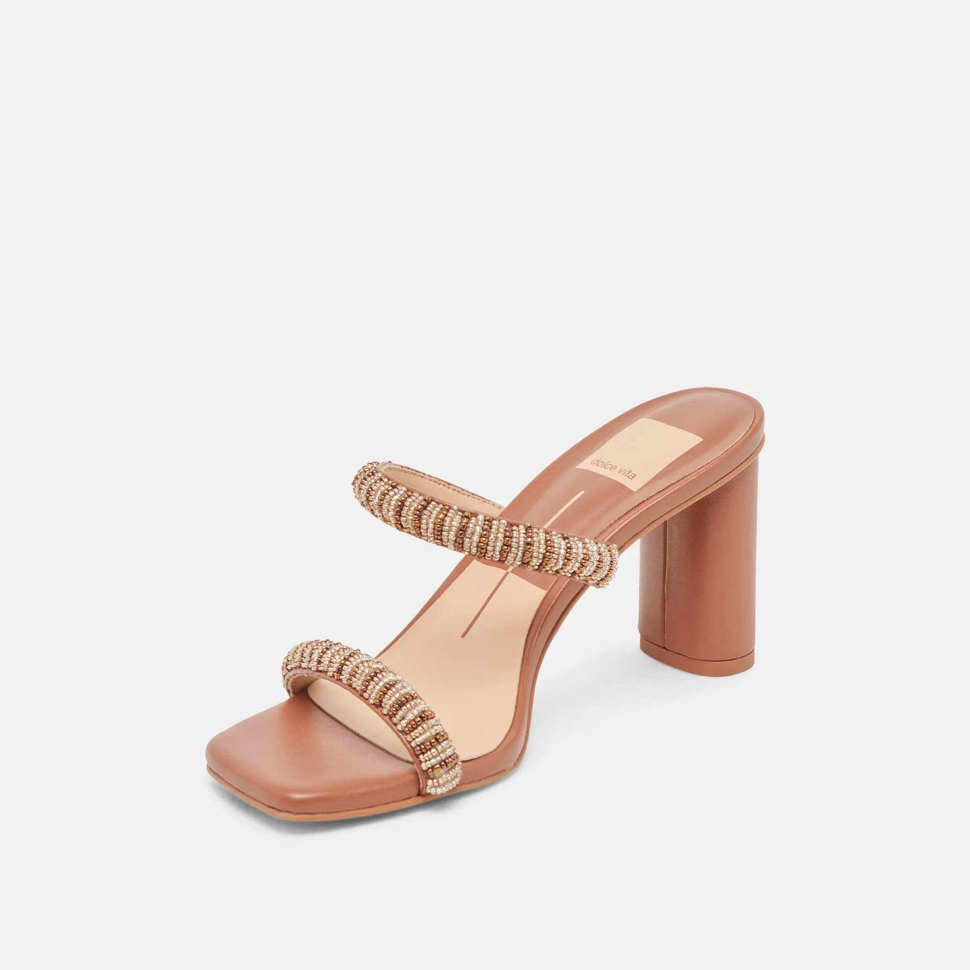 Soft Memory Foam Heels NOLAH HEELS TAN MULTI BEADS