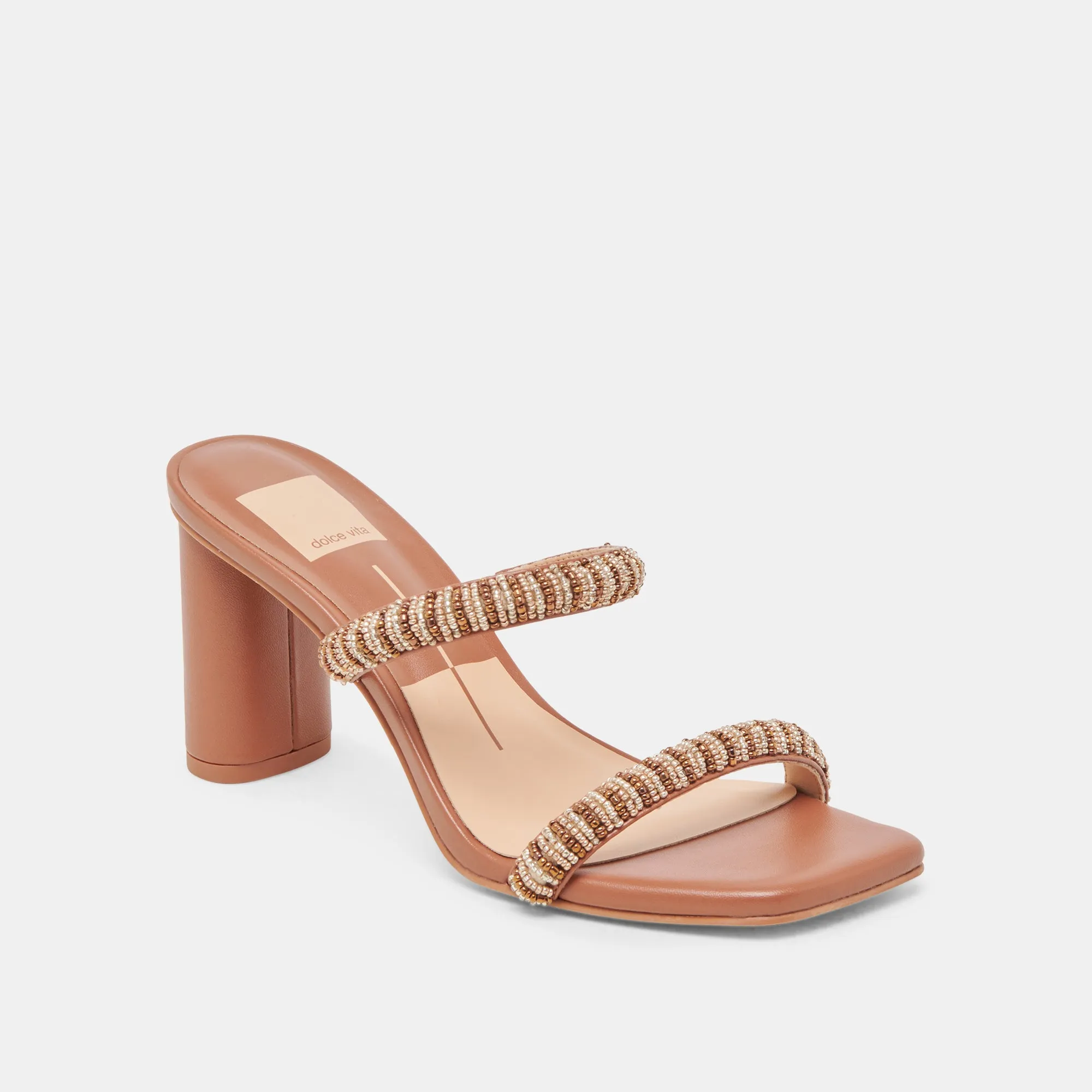 Comfort Fit NOLAH HEELS TAN MULTI BEADS