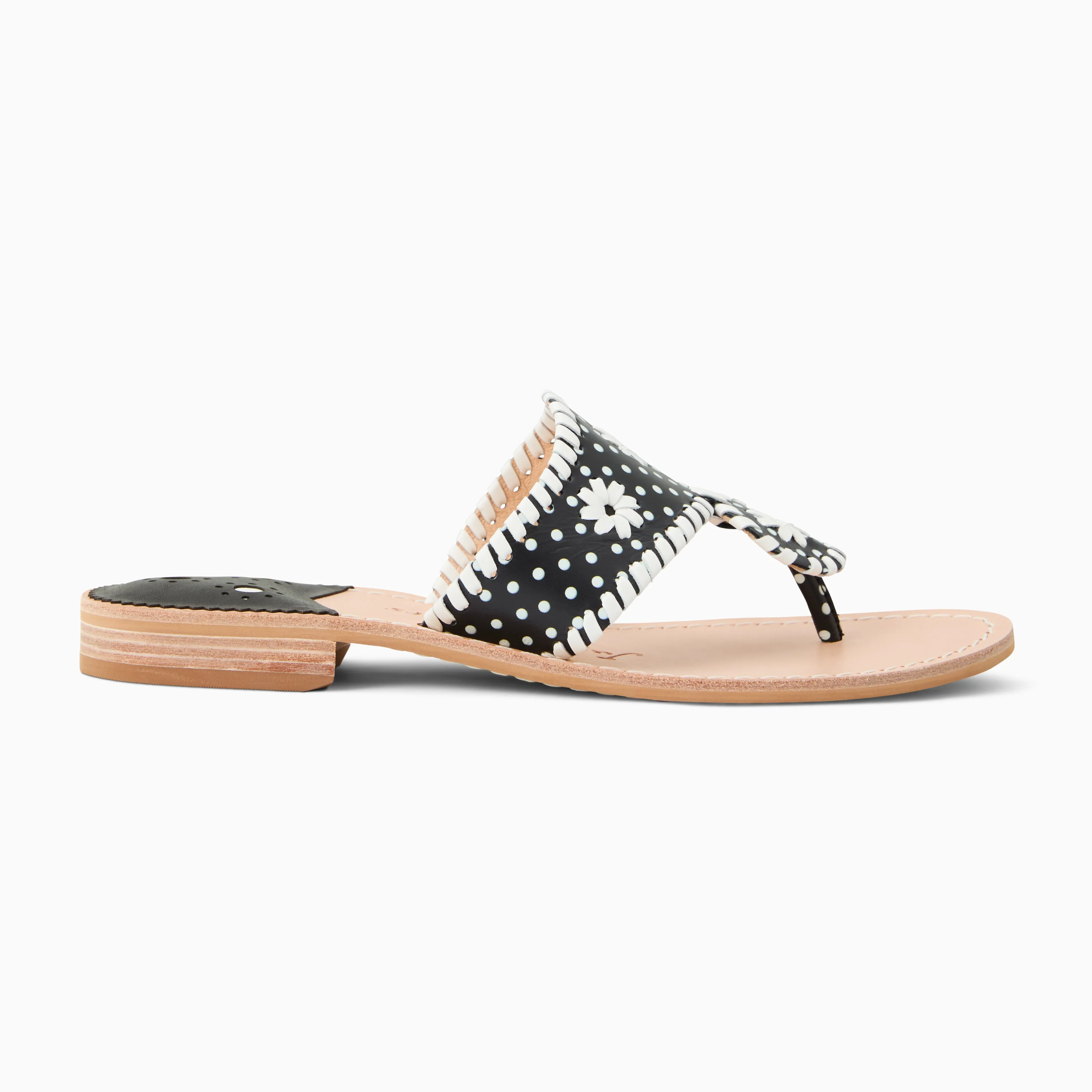 Jacks Leather Flat Sandal Spanish Bold Comfort footbed