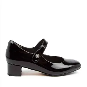 ZIERA KITTY BLACK PATENT Open Back Heeled Sandals