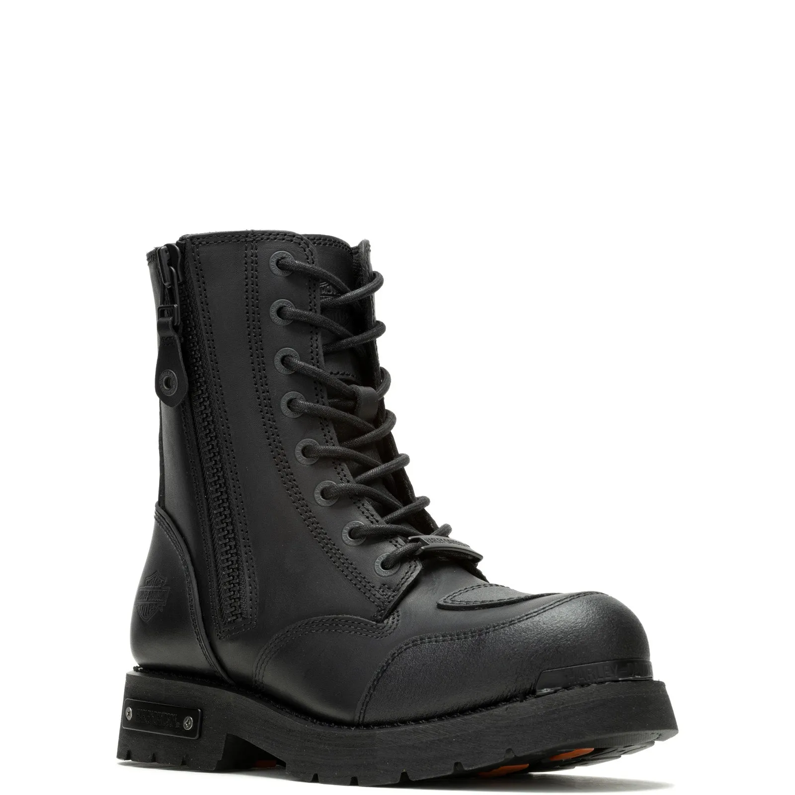 Comfort Step Warehouse Worker Harley-Davidson Hadan 7" D96297 Mens Black Leather Lace Up Motorcycle Boots