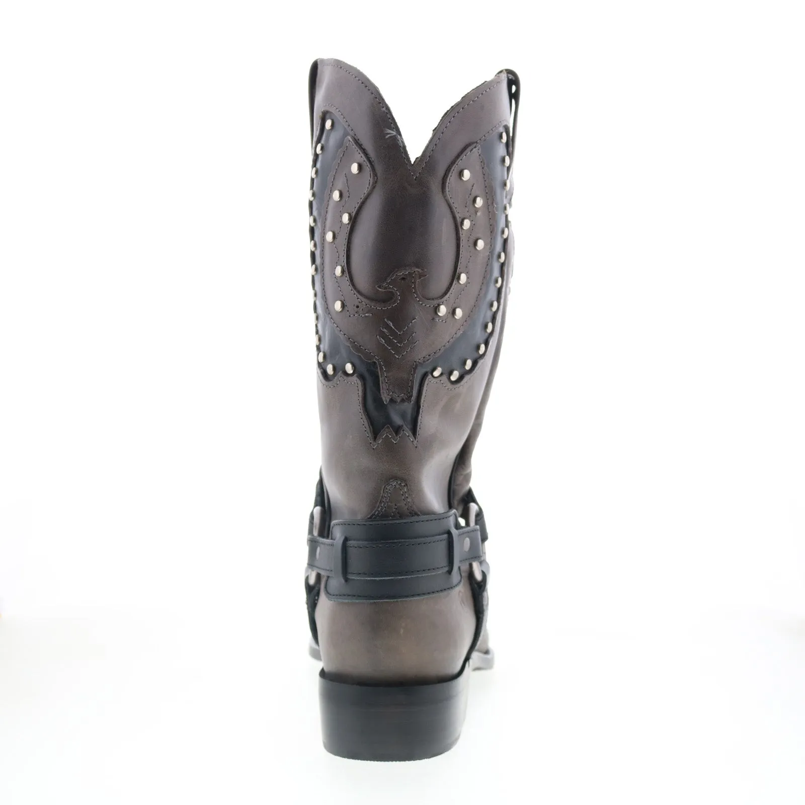 Dingo War Eagle Studded Square Toe Boot DI-851 Mens Gray Western Boots Lace-up