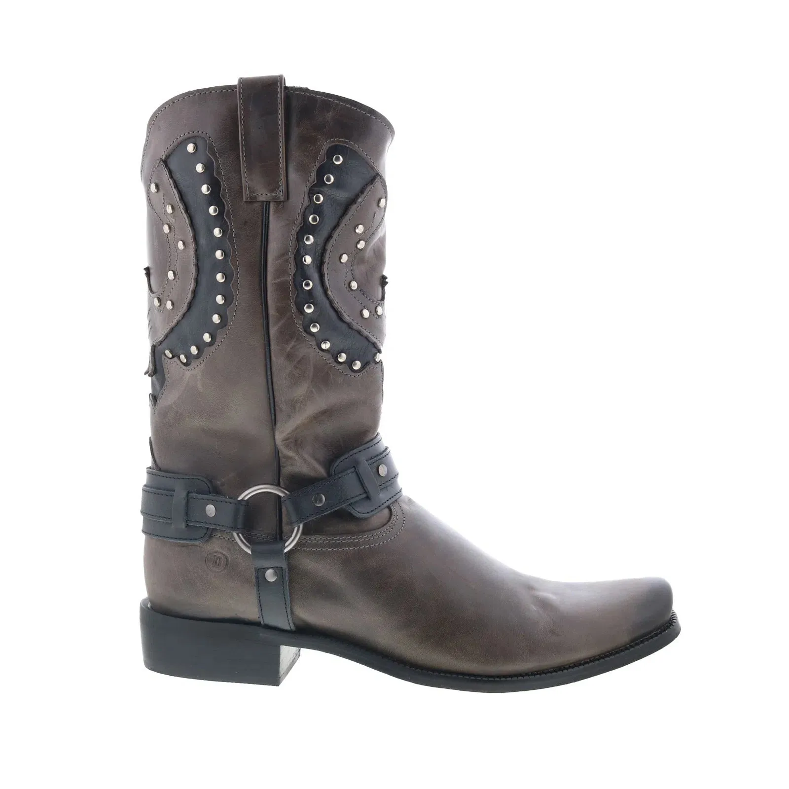 Dingo War Eagle Studded Square Toe Boot DI-851 Mens Gray Western Boots Rugged Wear