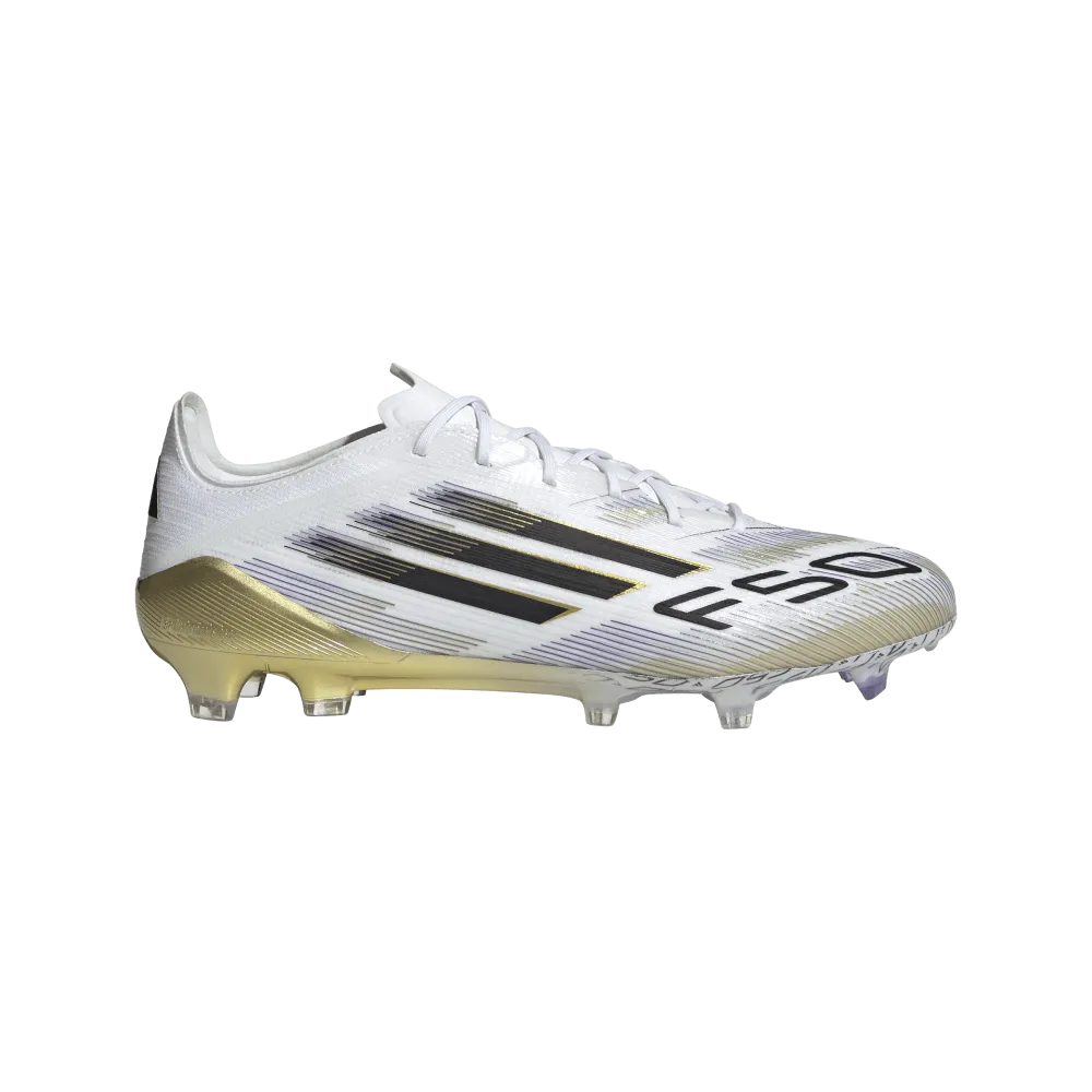 purest Classy ease Adidas F50 Elite FG Football Boots (White/Black/Metallic Gold)