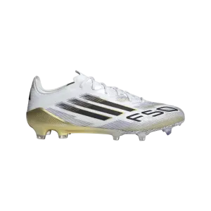 purest Classy ease Adidas F50 Elite FG Football Boots (White/Black/Metallic Gold)