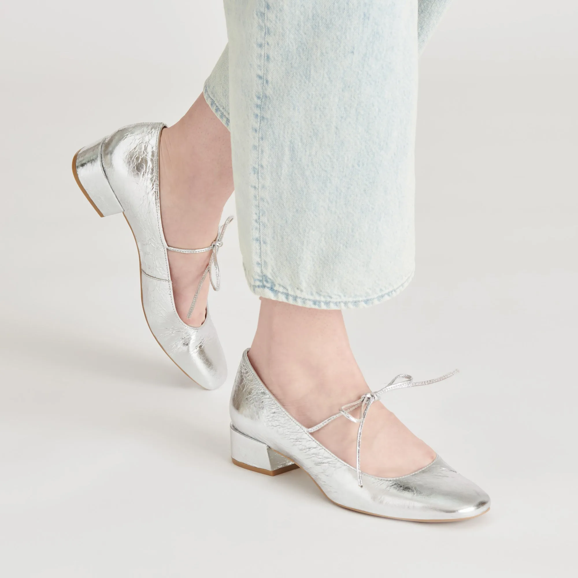 ARDIEN HEELS SILVER CRINKLE PATENT Bridal Stilettos