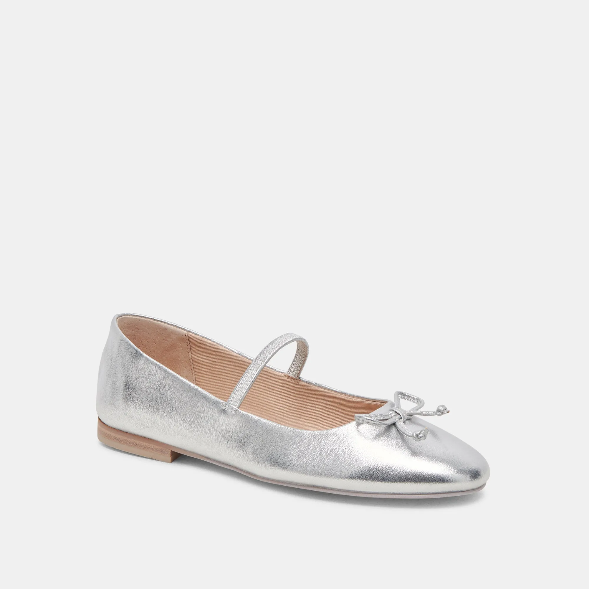 Tea Mood CARIN BALLET FLATS SILVER METALLIC LEATHER