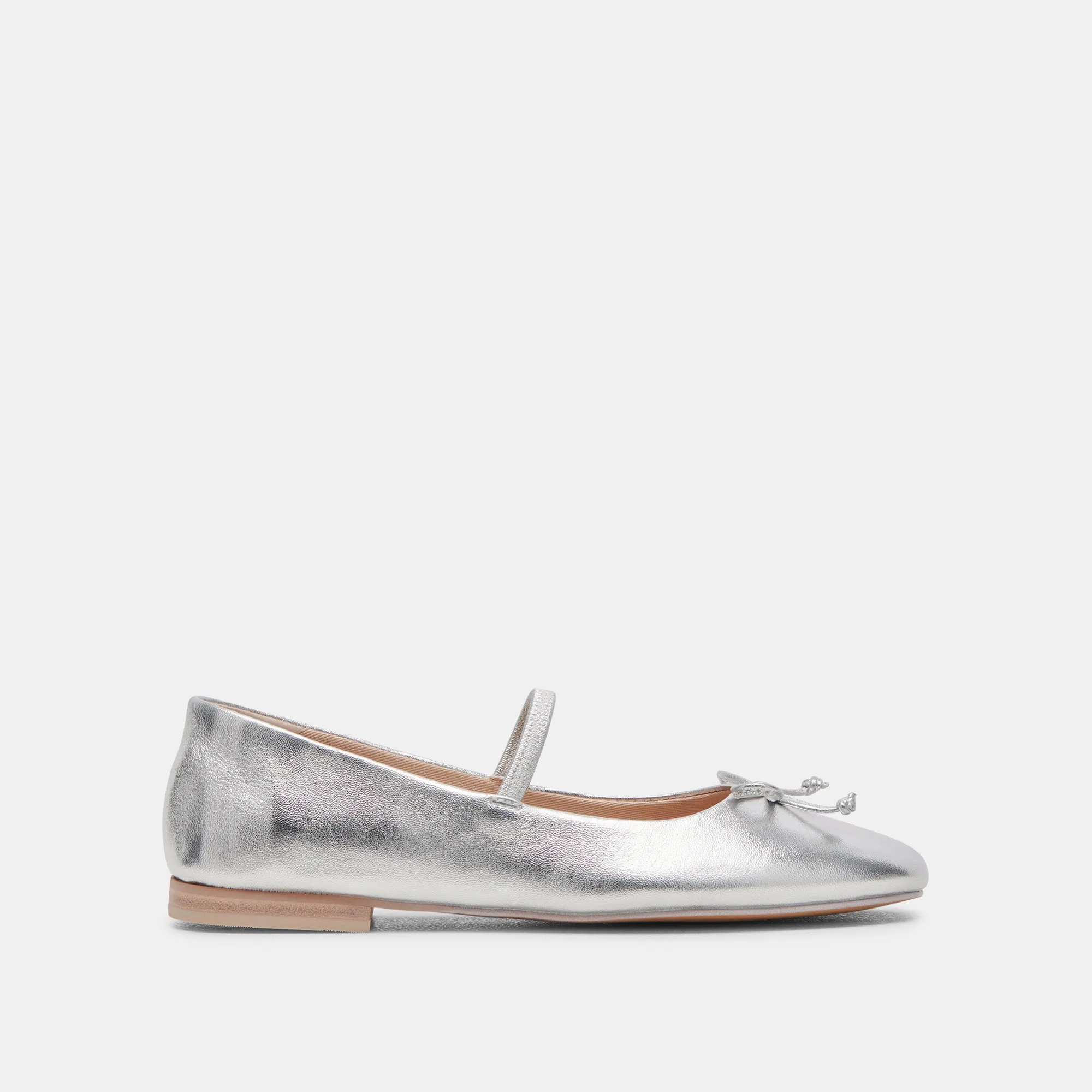 City Roof CARIN BALLET FLATS SILVER METALLIC LEATHER