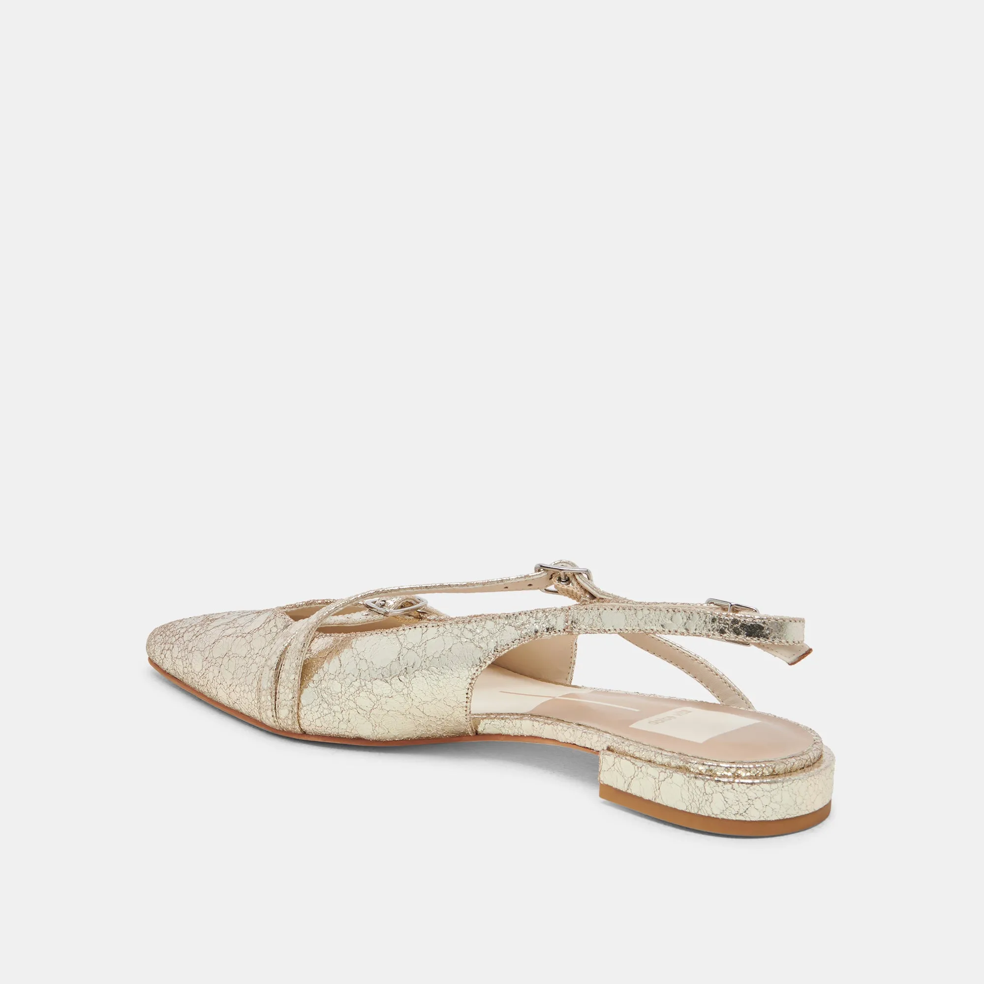 PAMLA WIDE FLATS PLATINUM DISTRESSED LEATHER Shop Lane