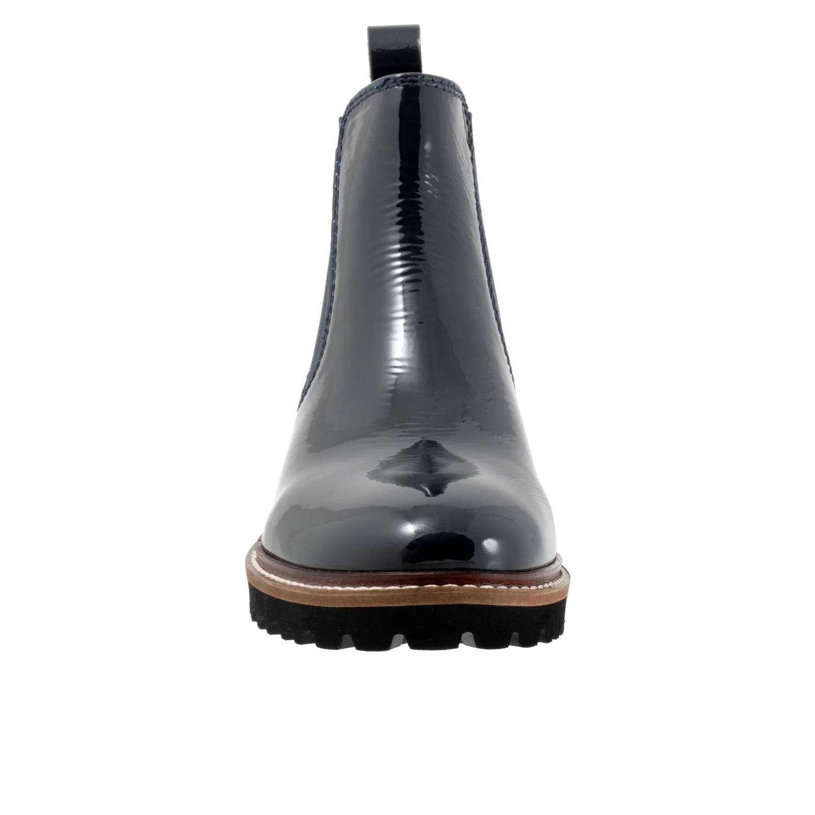 Softwalk Indy S2251-416 Womens Blue Wide Leather Chelsea Boots Businessman Anti-bacterial