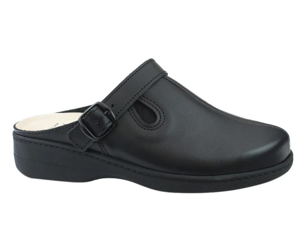 Ribbon Tie OmaKing Loosu Classic leather clogs Black