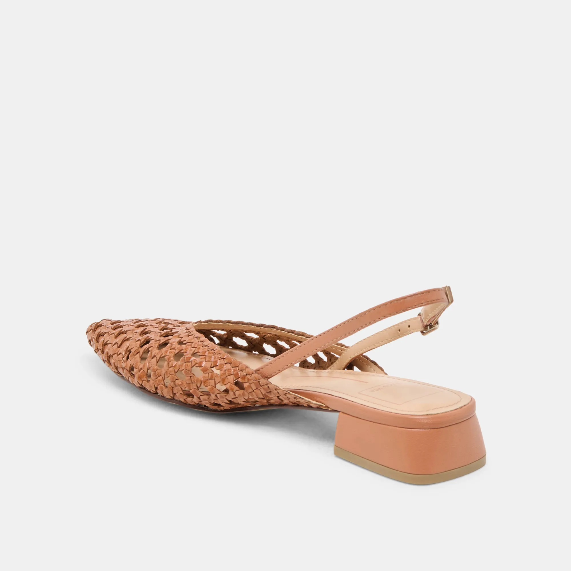 BIRDIE FLATS TAN WOVEN LEATHER Practical Light Step Design