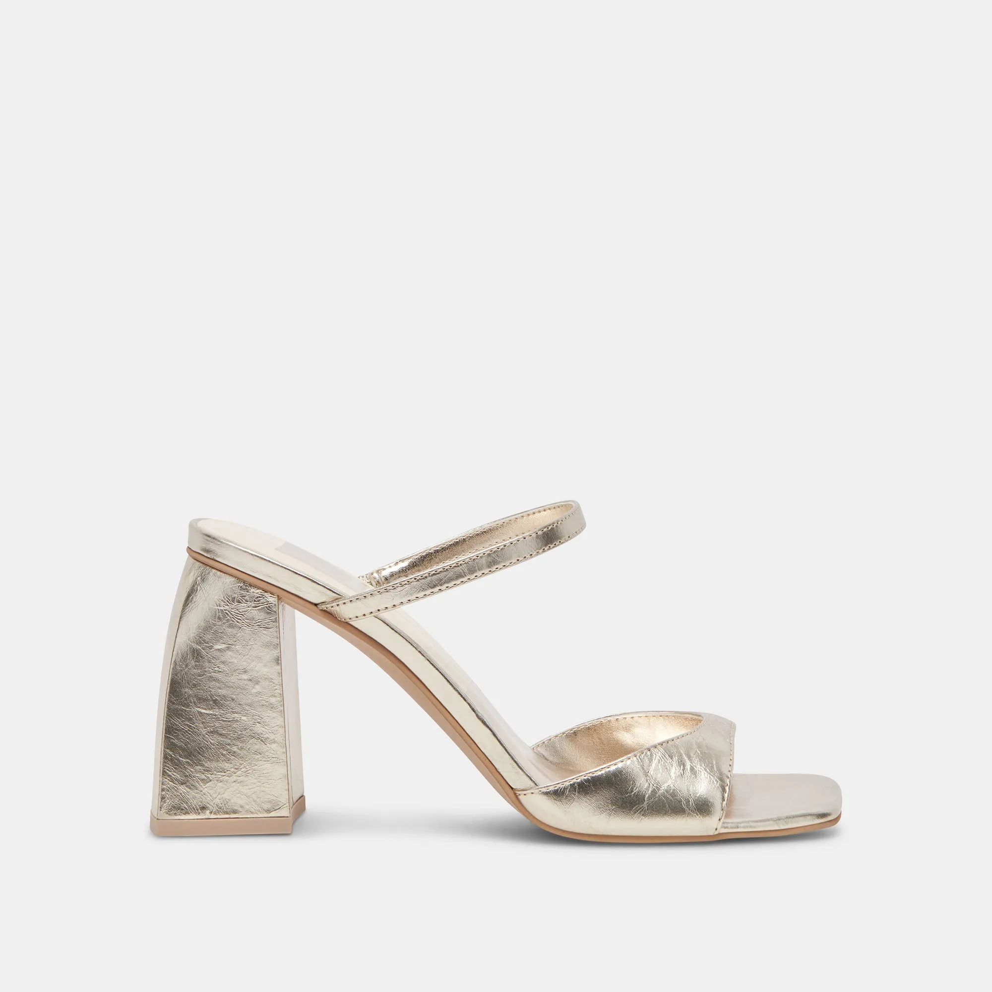 JEMMY HEELS LIGHT GOLD CRINKLE PATENT Stable Structure